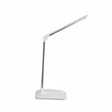EPIGEIST Lámpara de Escritorio LED Ajustable con Control Táctil Luz Regulable sin Escalones Diseño Plegable Aluminio Cepillado USB para Carga Iluminación Uniforme y Protección Plateado