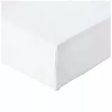 Amazon Basics Sabana Bajera Ajustable, 150 x 200 x 30 cm, de Poliéster Microfibra, Blanco