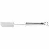 WMF Profi Plus - Espátula de Silicona Blanca 24cm, Lengua de Gato con mango de Acero Inoxidable Cromargan Parcialmente mate, Apto para lavavajillas, Resistente al calor hasta 200°C