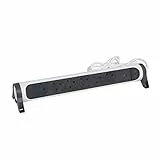 LEGRAND Regleta de enchufes con protección contra sobretensión, con Interruptor, Enchufe múltiple con 6 Tomas de Corriente, Cable de 1,5 MTS, Color Blanco/Gris Oscuro 694509