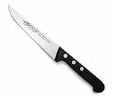 Arcos Cuchillo cocina Acero Inoxidable Nitrum y Hoja 150 mm. Cuchillo utilidad profesional. Mango ergonómico polioximetileno POM. Serie Universal. Color negro.