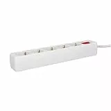 UNITEC Regleta con 5 enchufes e Interruptor, 3 m, Color Blanco