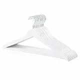 Amazon Basics Perchas de madera para prendas de traje, 10 unidades, Blanco