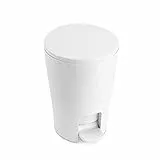 Tatay Papelera Baño con Pedal Diabolo 5L | Interior Extraíble con Asa | Diseño Práctico y Fácil de Limpiar | Plástico Gran Resistencia | 19 x 21 x 28,2 cm – Blanco