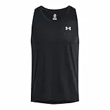 Under Armour Launch Singlet Camiseta sin mangas para hombre, camiseta de deporte ligera y de secado rápido, color negro/reflectante