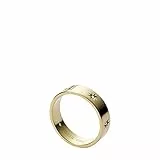 Fossil Anillo Para Hombre Sutton, Ancho: 3,6 mm Anillo De Acero Inoxidable Dorado, JF03874710