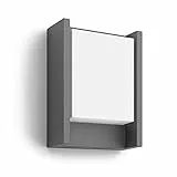 Philips myGarden Arbour - Aplique, iluminación exterior, LED, aluminio, luz blanca fría, IP44, 16,6 x 7,5 x 22,1 cm, color antracita