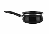 MAGEFESA 01102715 Cazo de Acero esmaltado, Antiadherente bicapa Reforzado, Apta para Todo Tipo de cocinas incluida inducción, Negro, 16 cm