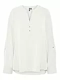 VERO MODA Vmani LS Top Wvn Ga Noos Blusa de Manga Larga, Blanco Nieve, S Mujeres