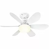 BuzzoXerex Ventilador Techo con Luz y Mando a Distancia, 52CM Lampara Ventilador Techo Pequeño con Ventiladores Silencioso, E27, Regulable en Colores y Velocidades Temporizador 6 Aspas