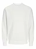 JACK & JONES Sudadera básica Cuello Redondo - Jersey de Manga Larga sólido JJEBRADLEY., Color:Blanco, Talla Sudadera:L
