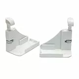 MICEL - 92137 - Juego de Enganches para Mosquitera de Nylon, acabado Blanco, 2 unidades, 52,5 x 30 x 60 mm