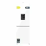 Cecotec Frigorífico Combi 250L Dispensador de Agua Bolero Coolmarket Combi 250 WD White Glass D. No Frost, Compresor Inverter, Bajo COnsumo, Modo Fast Cooling, Puerta Reversible y Alarma