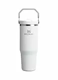 Stanley Flip Straw Botella Agua Acero Inoxidable Con Pajita 0.89L- 15 Horas Fría - 3 Días Helada - Acero Inoxidable - Sin BPA - Antifugas - Apta Para Lavavajillas - Frost