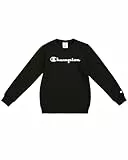 Champion Legacy Boy-Big Logo Sweatshirt Sudadera, Negro (Kk001), 15-16 Years para Niños