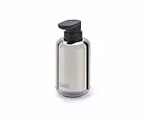 Joseph Joseph EasyStore, Dispensador de Bomba de jabón Elegante en Acero Inoxidable, con indicador de Nivel, fácil pulsación, Base Antideslizante, rellenable