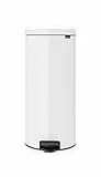 Brabantia NewIcon - Cubo de basura de pedal de 30 litros, color blanco