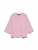 VERO MODA Neck Pullover Vmlefile Noos-Jersey de Cuello Redondo 3/4, Roseate Spoonbill, S para Mujer