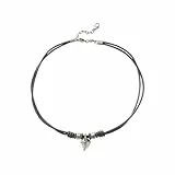Fossil Collar Para Hombre Vintage Casual, Medidas: Longitud: 45 Cm + 5 Cm Collar De Cuero Negro, JF85832040