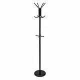 Amazon Basics Perchero de pie para sombreros y abrigos, negro 29.5 x 29.5 x 167 cm (L x W x H)