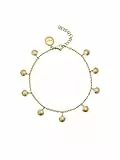 SINGULARU - Tobillera Dancing Shells. Acero con Baño en Oro de 18 Kt. Joyas Para Mujer.