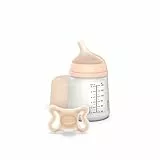 Suavinex, Biberón Anticólico + Chupete Zero Zero. Biberón de 180 ml con Tetina de Flujo Adaptable (A) y Chupete Recién Nacidos Talla -2/2 Meses. Apto Prematuros, Respeta la Lactancia Materna, Fair