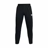 Under Armour UA Challenger Pique Track Pantalones de deporte para hombre, pantalones de chándal transpirables y de secado rápido, color negro/blanco