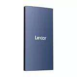Lexar ES3 SSD Externo 1TB, USB3.2 Gen2 Portable SSD, PSSD hasta 1050MB/s de lectura, 1000MB/s de escritura, disco SSD externo compatible con iPhone Serie 15/Mac/PS5/XBOX (azul)