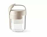 Lékué Recipiente/Jarra hermética para transportar alimentos, Jar To Go Organic, Beis, 400 ml