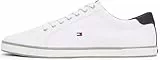 Tommy Hilfiger H2285arlow 1d, Zapatilla Vulcanizada Hombre, Blanco (White), 45 EU