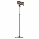 Cecotec Calefactor de Exterior Ready Warm 8200 Power Quartz Smart. Calefactor Halógeno de Cuarzo de pie o Pared, 2000 W en 2 Niveles, IP24, Mando a Distancia, Temporizador, Cobertura 15 m2