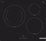 Bosch PUJ611BB5E, Serie 4, Placa de inducción, 3 fuegos, 60 cm, Negro, Sin marco