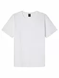 Springfield Camiseta de Lycra con Cuello Redondo básica algodón, Blanco Estandar, S para Hombre