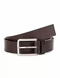 Calvin Klein Cinturón de Piel para Hombre Warmth Oiled Grain 3.5 Cm, Marrón (Dark Brown), 130 Cm