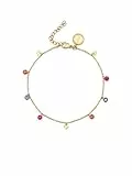 SINGULARU - Tobillera Color Bits. Acero con Baño en Oro de 18 Kt y Circonita. Joyas Para Mujer.