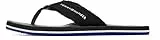 Tommy Hilfiger Chanclas Hombre Leather Beach Sandal con flecos, Negro (Black), 44