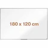 Nobo Pizarra Magnética de Acero, 1800 x 1200 mm, Marco de Aluminio, Fijado a la Pared con Montaje en las Esquinas, Bandeja para Rotuladores, Gama Essence, Blanco, 1905213