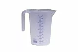 Hünersdorff Jarra graduada 1.000 ml, PP, 2 escalas Asa abierta, transparente y apilable