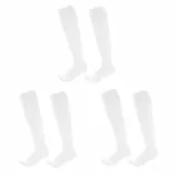 LURVOUS 3 Pares Medias de Fútbol para Niños, Calcetines Fútbol Blancos Niños, Calcetines Deportivos Calcetines Altos Calcetines Largos de Baloncesto Rugby Tenis para Niños Niñas, 5-12 Años