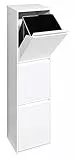 Arregui Basic CR301-B Cubo de Basura y Reciclaje de Acero de 3 Compartimentos | 3x17L (51L) | Cubos de Basura de Cocina | Contenedores de Reciclaje para Casa u Oficina | blanco