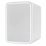 Flamingueo Nevera Pequeña 10L - Mini Nevera Espejo y Luz LED, Nevera 12V/220V, Función Frío y Calor, Nevera Cosmeticos, Nevera Skincare, Mini Fridge