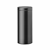 Brabantia Cubo de basura para cocina Bo Touch 30L Grande, de tacto suave con cubo interior | Cubo de fondo plano para ahorrar espacio en cocina | Solución elegante para residuos | Confident Grey