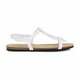 Geox D Brionia Low A, Sandalia Plana Mujer, Blanco, 38 EU