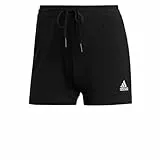 adidas Mujer Essentials Slim 3-Stripes Shorts, Black / White, S