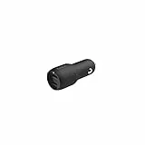 Belkin Cargador para Coche Doble USB de 24 W Boost Charge (para iPhone 14/14 Plus, 14 Pro, 14 Pro Max, 13, 12 y Modelos Anteriores, Cargador para Coche para Teléfonos Android)