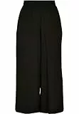 Urban Classics Ladies Culotte, Pantalones Casual de Cintura Alta, Pantalón de Pierna Ancha, Corte Suelto para Mujer, Negro, XXL