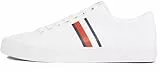 Tommy Hilfiger Sneaker con Suela Vulcanizada Hombre Core Stripes Mesh Low Top, Blanco (White), 40
