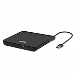 Antika Grabadora de DVD/CD Externa USB 3.0 Portátil Diseño Ultra Delgado, Lector de DVD/CD con Capacidad de Corrección de Errores, Compatible con WIN98/XP/WIN7/WIN8/WIN10/XP/Mac OS 8.6