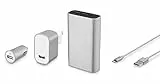 belkin Mixit - Kit de cargador de coche con cable USB trenzado Lightning y batería externa de 6600 mAh para iPhone 12, 12Pro, 11, 11Pro max, Xr, Xs y iPad mini, Pro, etc. PLATA