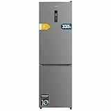 Cecotec Frigorífico Combi 335L No Frost Bolero CoolMarket Combi 335 Inox E. Altura 195,3cm y 59,5cm Ancho, Compresor Inverter Plus, Bajo Consumo, Estantes de Cristal, Cajón Control de Humedad, Inox